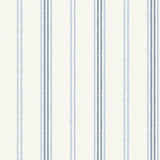 Lovage Blue Linen Stripe Wallpaper with Farmhouse Stripes Pattern - Chesapeake 4134-72546