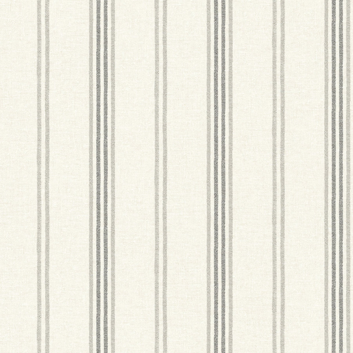 Lovage Charcoal Linen Stripe Wallpaper with Farmhouse Stripes Pattern - Chesapeake 4134-72547