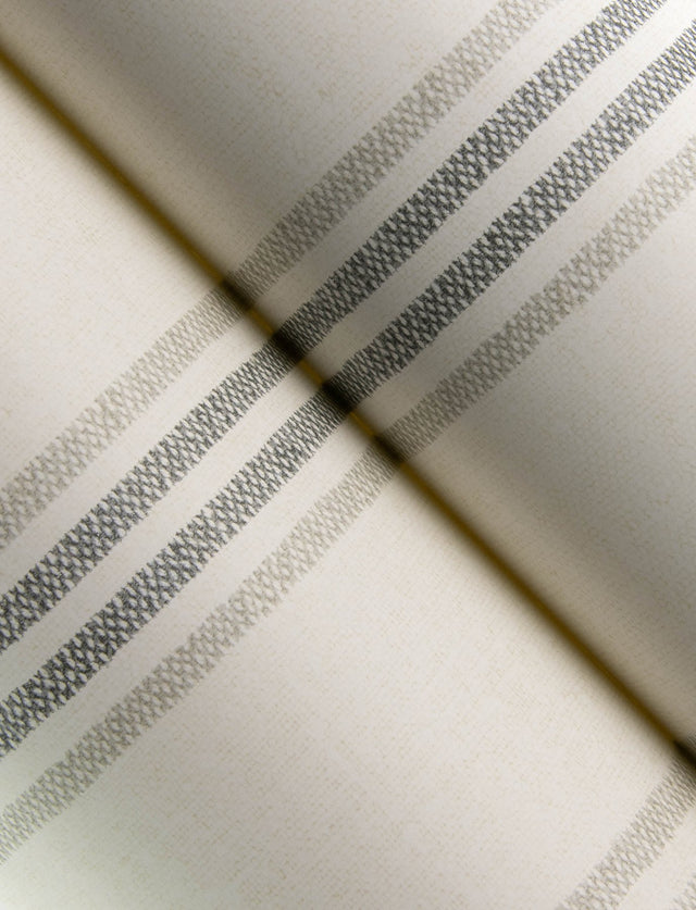 Lovage Charcoal Linen Stripe Wallpaper with Farmhouse Stripes Pattern - Chesapeake 4134-72547