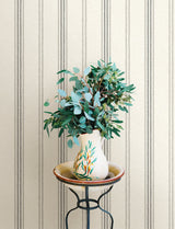 Lovage Charcoal Linen Stripe Wallpaper with Farmhouse Stripes Pattern - Chesapeake 4134-72547