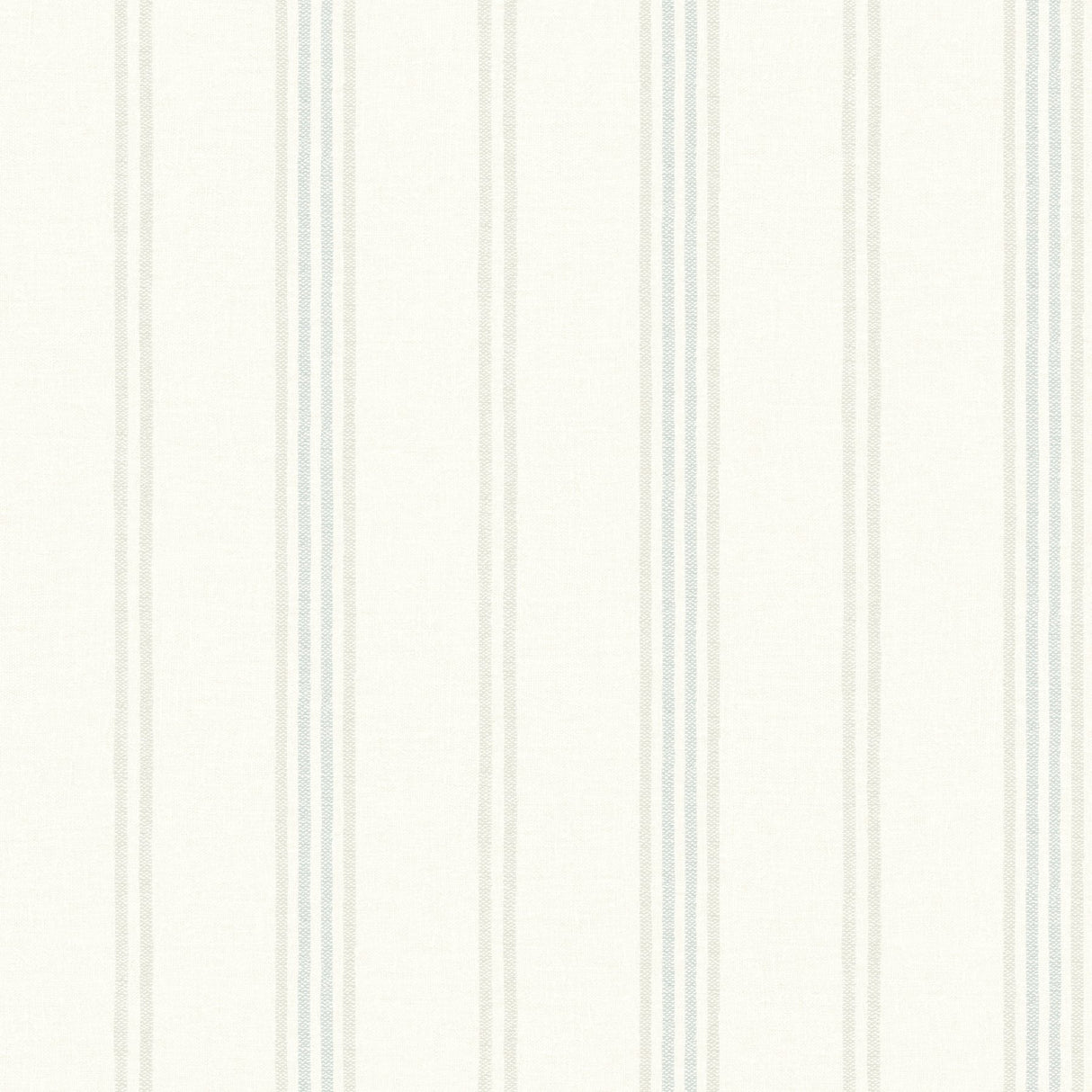 Lovage Aqua Linen Stripe Wallpaper with Stripes Pattern, Farmhouse Style - Brewster 4134-72548