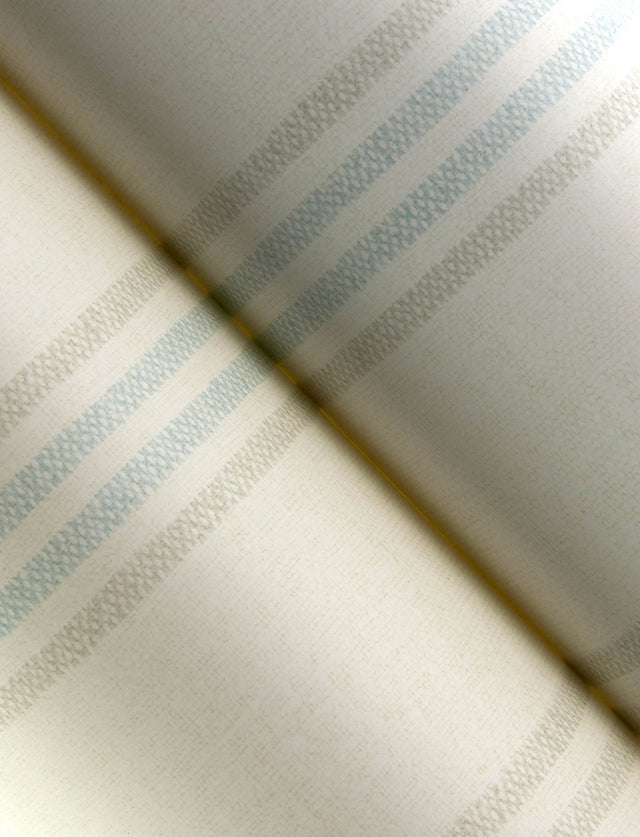 Lovage Aqua Linen Stripe Wallpaper with Stripes Pattern, Farmhouse Style - Brewster 4134-72548
