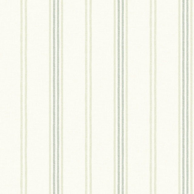 Lovage Green Linen Stripe Wallpaper with Farmhouse Stripes Pattern - Chesapeake 4134-72549