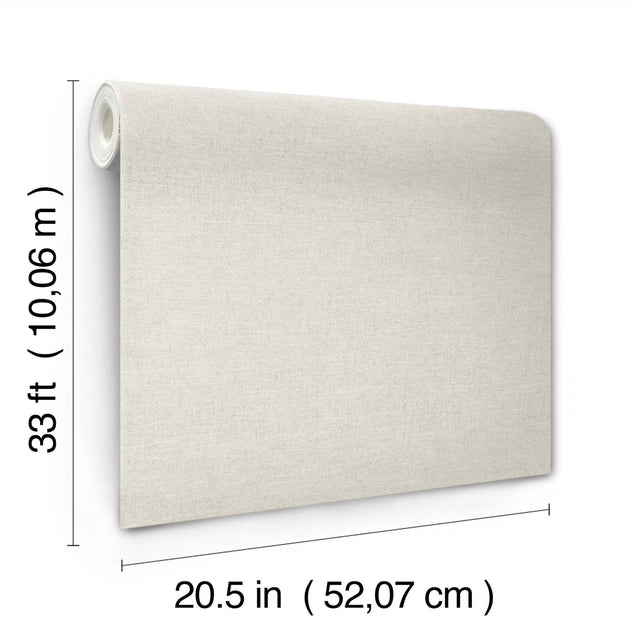 Chambray Light Grey Fabric Weave Wallpaper with Textured Fabric Weave - 4134-72552
