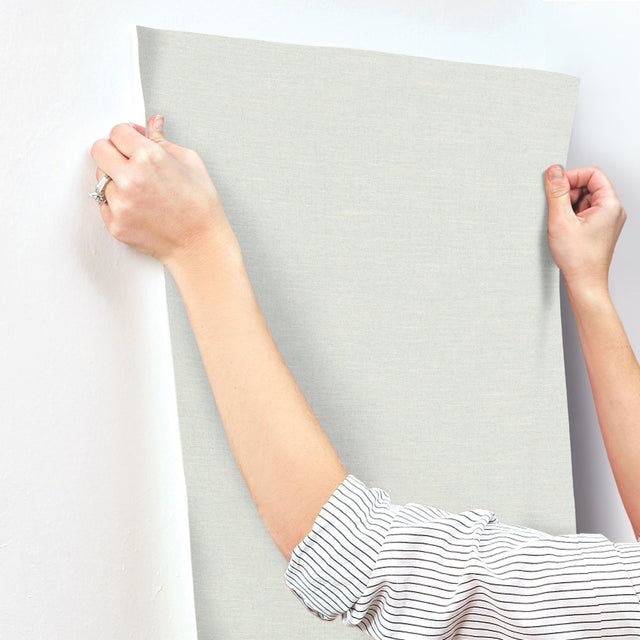 Chambray Light Blue Fabric Weave Wallpaper with Fabric Texture Pattern - Chesapeake 4134-72553