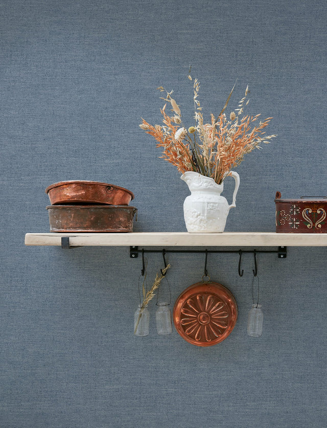 Chambray Denim Fabric Weave Wallpaper with Textured Fabric Weave - Chesapeake 4134-72554
