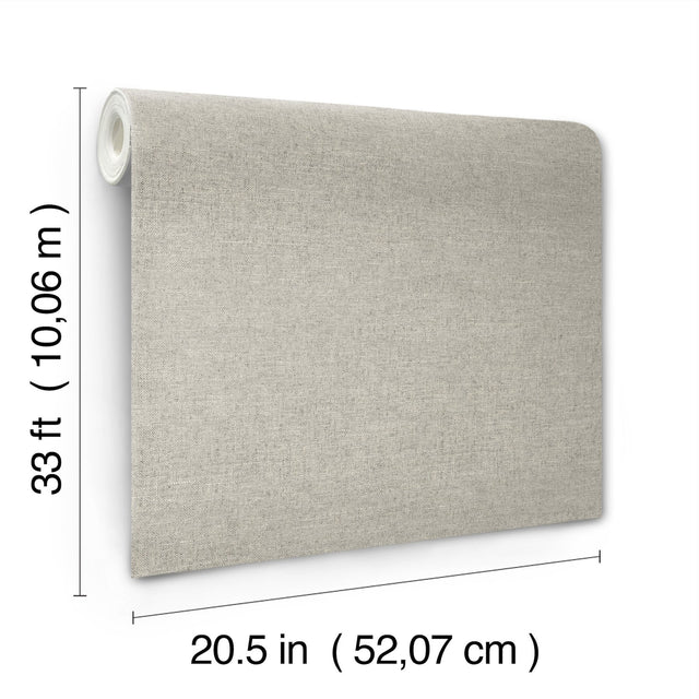 Chambray Grey Fabric Weave Wallpaper with Textured Faux Fabric Pattern - Chesapeake 4134-72556