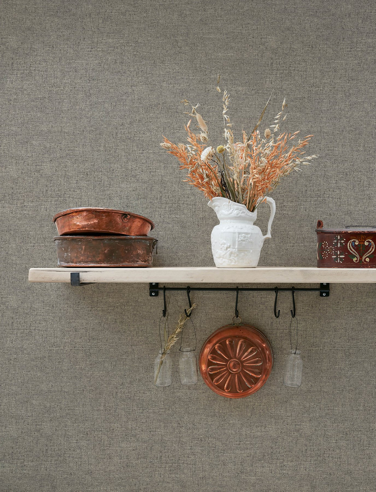 Chambray Grey Fabric Weave Wallpaper with Textured Faux Fabric Pattern - Chesapeake 4134-72556