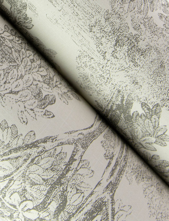 Spinney Grey Toile Wallpaper with Traditional Trees Motif - Chesapeake 4134-72560