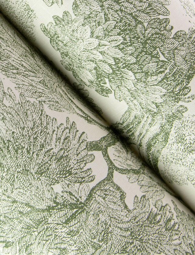 Spinney Green Toile Wallpaper with Traditional Trees Motif - Chesapeake 4134-72561