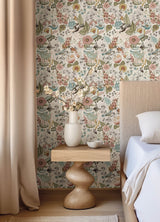 Whimsy Pink Fauna Wallpaper with Whimsical Animals Pattern - Brewster 4135-12802