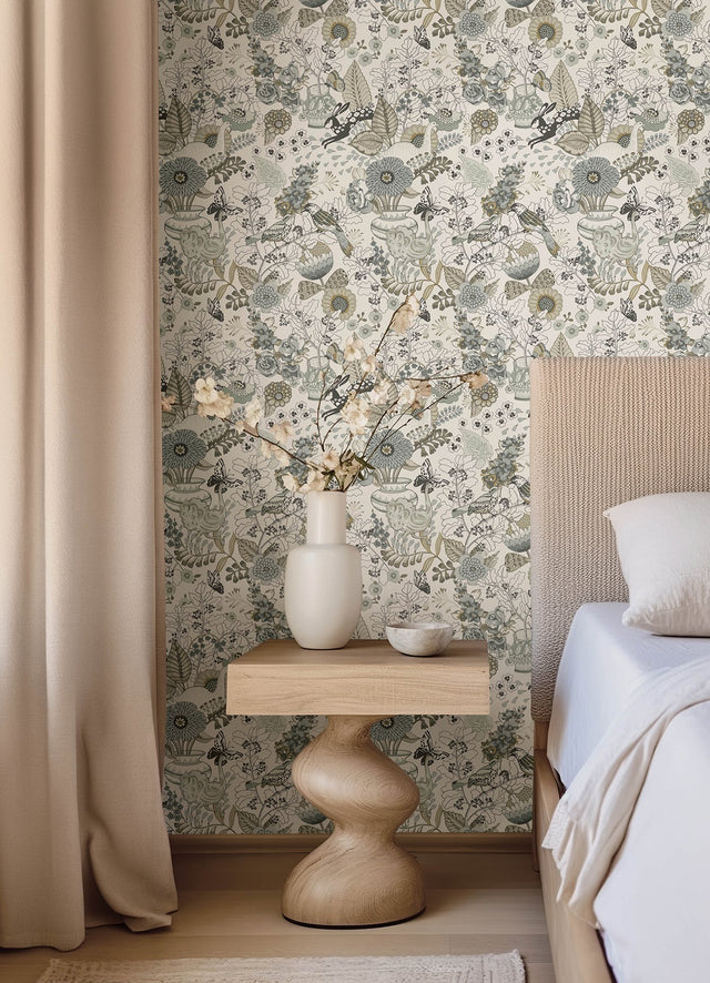 Whimsy Neutral Fauna Wallpaper with Animals Motif, Whimsical Non Woven - A-Street Prints 4135-12806