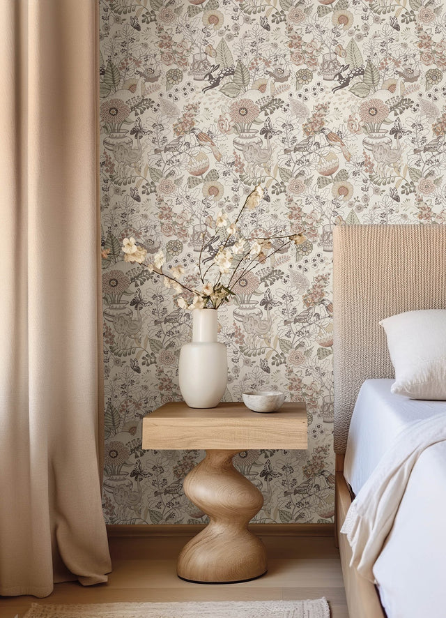 Whimsy Coral Fauna Wallpaper with Whimsical Animals Pattern - A-Street Prints 4135-12807