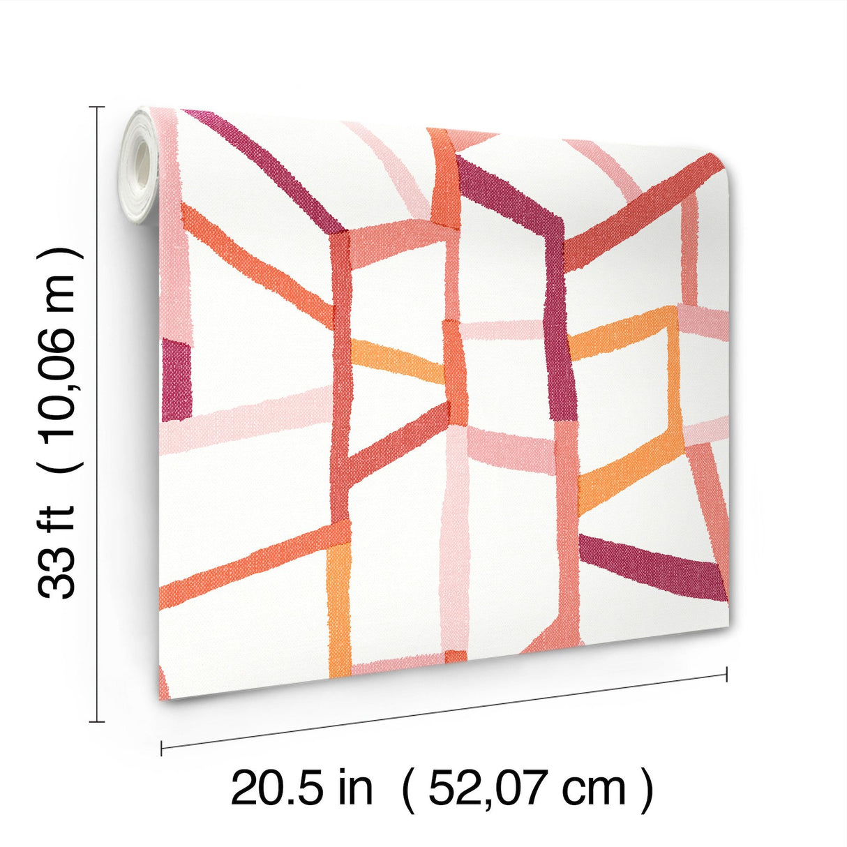 Tate Pink Geometric Linen Wallpaper with Abstract Modern Pattern - A-Street Prints 4135-25846