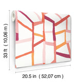 Tate Pink Geometric Linen Wallpaper with Abstract Modern Pattern - A-Street Prints 4135-25846