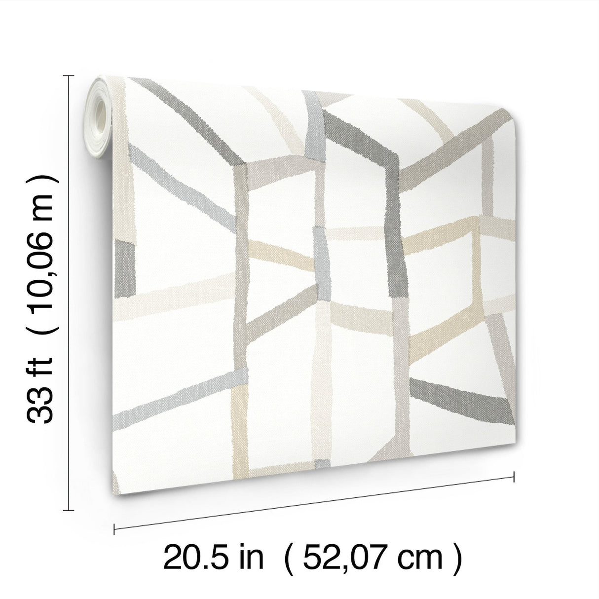 Tate Grey Geometric Linen Wallpaper with Abstract Modern Pattern - A-Street Prints 4135-25848
