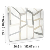 Tate Grey Geometric Linen Wallpaper with Abstract Modern Pattern - A-Street Prints 4135-25848