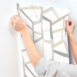 Tate Grey Geometric Linen Wallpaper with Abstract Modern Pattern - A-Street Prints 4135-25848