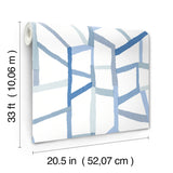 Tate Blue Geometric Linen Wallpaper with Abstract Modern Pattern - A-Street Prints 4135-25849
