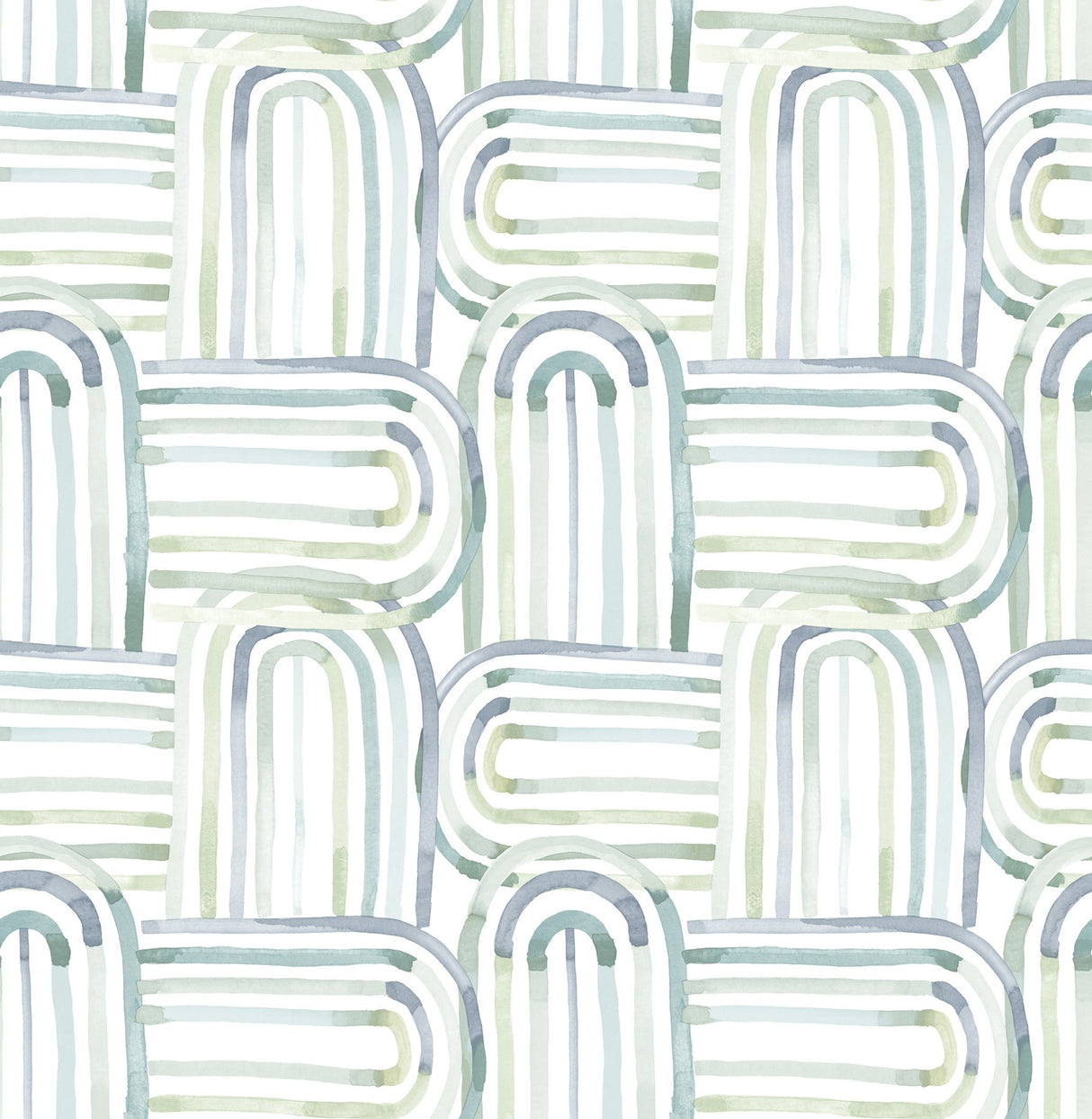Lolly Teal Arches Wallpaper with Whimsical Abstract Pattern - A-Street Prints 4135-27270