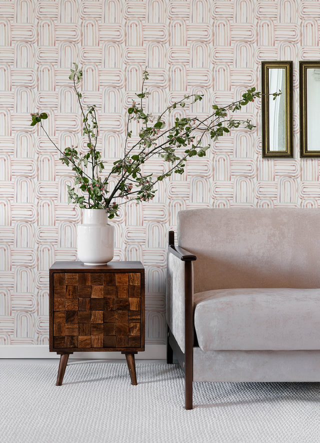 Lolly Blush Arches Wallpaper with Abstract Whimsical Pattern - A-Street Prints 4135-27271