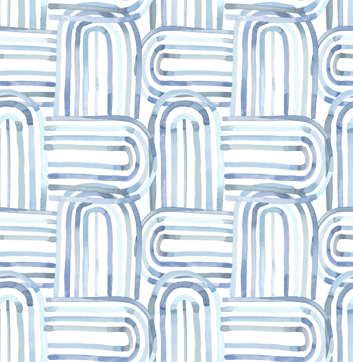 Lolly Blue Arches Wallpaper with Whimsical Abstract Pattern - A-Street Prints 4135-27273