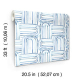 Lolly Blue Arches Wallpaper with Whimsical Abstract Pattern - A-Street Prints 4135-27273
