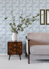 Lolly Blue Arches Wallpaper with Whimsical Abstract Pattern - A-Street Prints 4135-27273