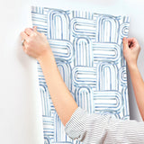 Lolly Blue Arches Wallpaper with Whimsical Abstract Pattern - A-Street Prints 4135-27273