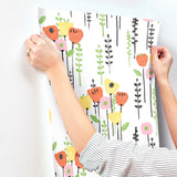 Mabel Yellow Floral Field Wallpaper with Whimsical Botanical Flower Pattern - A-Street Prints 4135-27276