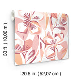 Nathalie Coral Abstract Blooms Wallpaper with Raised Ink Texture - A-Street Prints 4135-27279