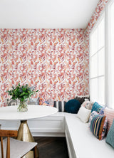 Nathalie Coral Abstract Blooms Wallpaper with Raised Ink Texture - A-Street Prints 4135-27279