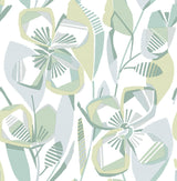 Nathalie Light Green Abstract Blooms Wallpaper with Modern Botanical Floral Pattern - A-Street Prints 4135-27282