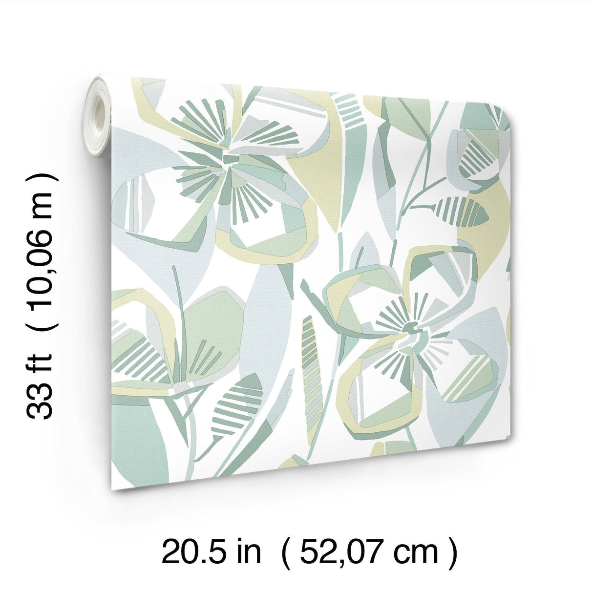Nathalie Light Green Abstract Blooms Wallpaper with Modern Botanical Floral Pattern - A-Street Prints 4135-27282