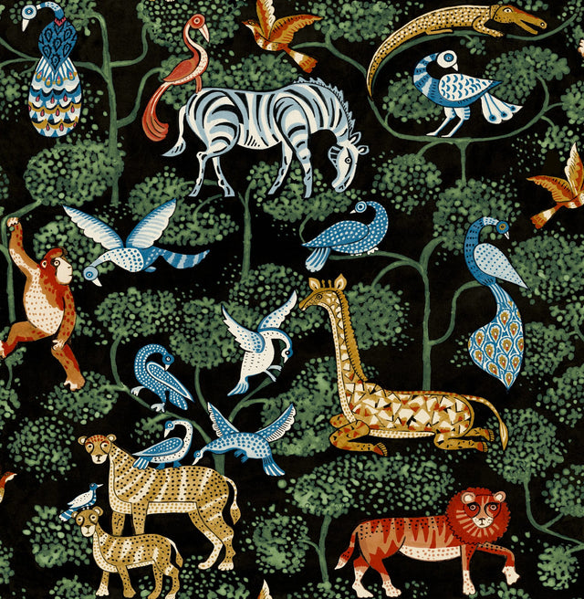 Rigby Multicolor Jungle Animals Wallpaper with Whimsical Animals Pattern - Brewster 4135-27284