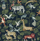 Rigby Navy Jungle Animals Wallpaper with Whimsical Animal Pattern - A-Street Prints 4135-27285