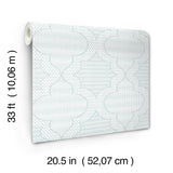 Ernest Blue Quilted Quatrefoil Wallpaper with Modern Graphic Quatrefoil Pattern - Brewster 4135-27289