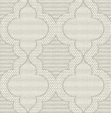 Ernest Charcoal Quilted Quatrefoil Wallpaper with Modern Graphic Quatrefoil Pattern - Brewster 4135-27290
