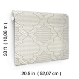Ernest Charcoal Quilted Quatrefoil Wallpaper with Modern Graphic Quatrefoil Pattern - Brewster 4135-27290