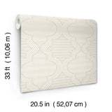 Ernest Taupe Quilted Quatrefoil Wallpaper with Modern Quilted Quatrefoil Pattern - Brewster 4135-27291