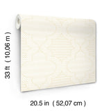 Ernest Yellow Quilted Quatrefoil Wallpaper with Modern Graphic Quatrefoil Pattern - Brewster 4135-27292