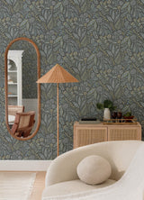 Briar Grey Floral Wallpaper with Bohemian Botanical Motif - A-Street Prints 4135-27297