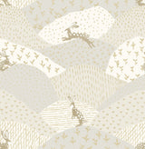 Peter Light Grey Rabbit Fields Wallpaper with Whimsical Animal Pattern - Brewster 4135-27298