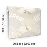 Peter Light Grey Rabbit Fields Wallpaper with Whimsical Animal Pattern - Brewster 4135-27298