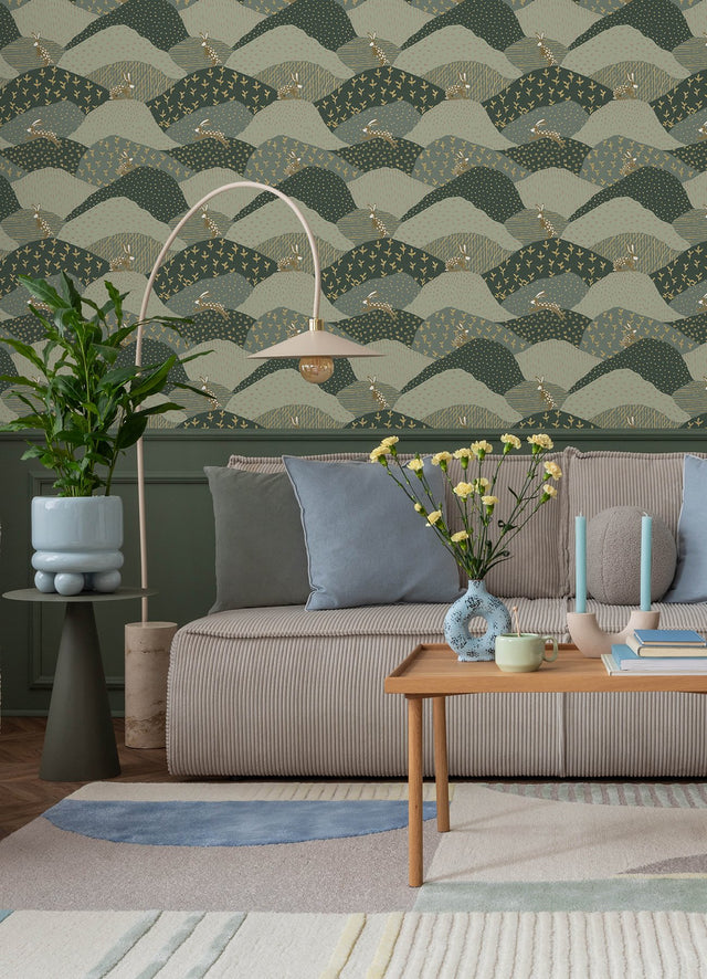 Peter Green Rabbit Fields Wallpaper with Whimsical Animals Pattern - A-Street Prints 4135-27299