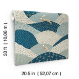 Peter Blue Rabbit Fields Wallpaper with Whimsical Animal Patchwork Motif - Brewster 4135-27300