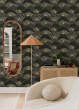 Peter Black Rabbit Fields Wallpaper with Metallic Whimsical Animal Pattern - A-Street Prints 4135-27301