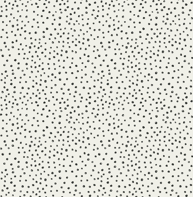 Cassie Black Petite Polka Wallpaper with Hand-Painted Polka Dots - A-Street Prints 4135-27302