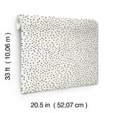 Cassie Black Petite Polka Wallpaper with Hand-Painted Polka Dots - A-Street Prints 4135-27302