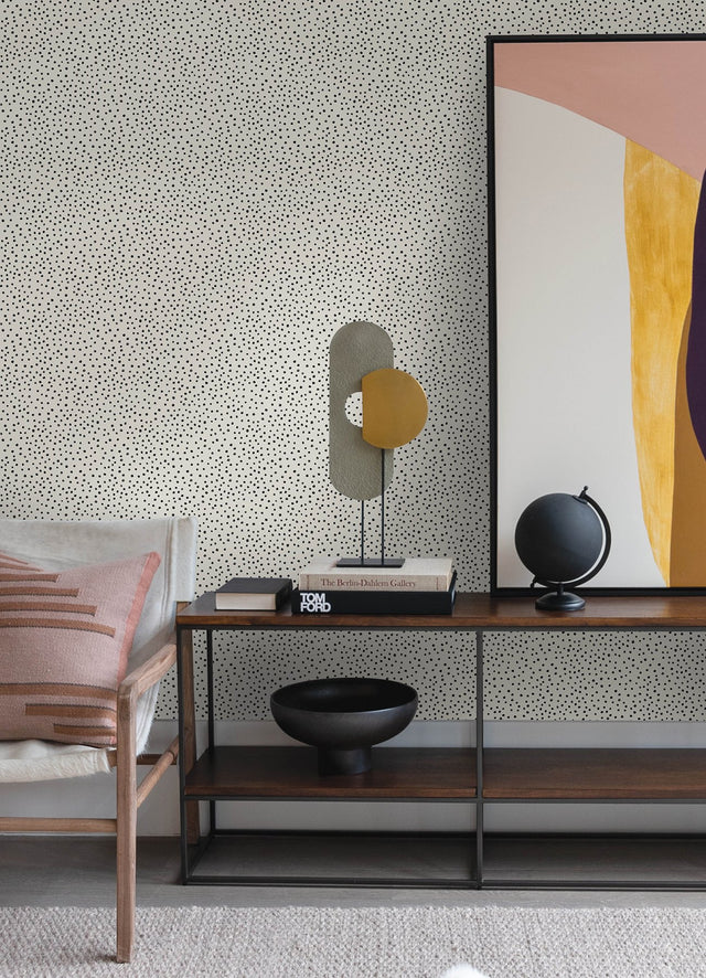 Cassie Black Petite Polka Wallpaper with Hand-Painted Polka Dots - A-Street Prints 4135-27302